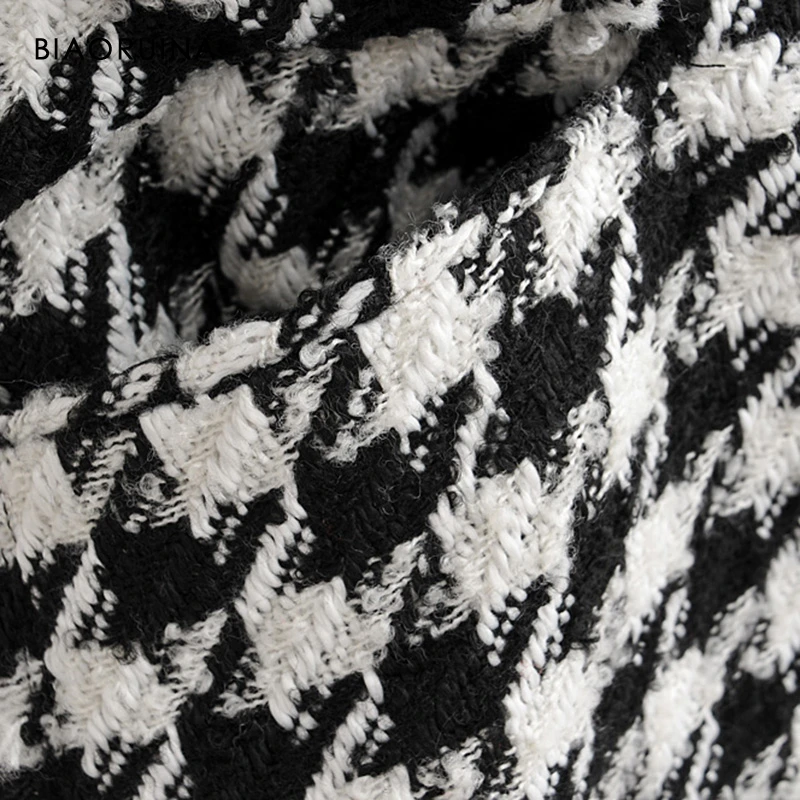 BIAORUINA, женский двубортный блейзер из смесового хлопка с v-образным вырезом, винтажное пальто, верхняя одежда