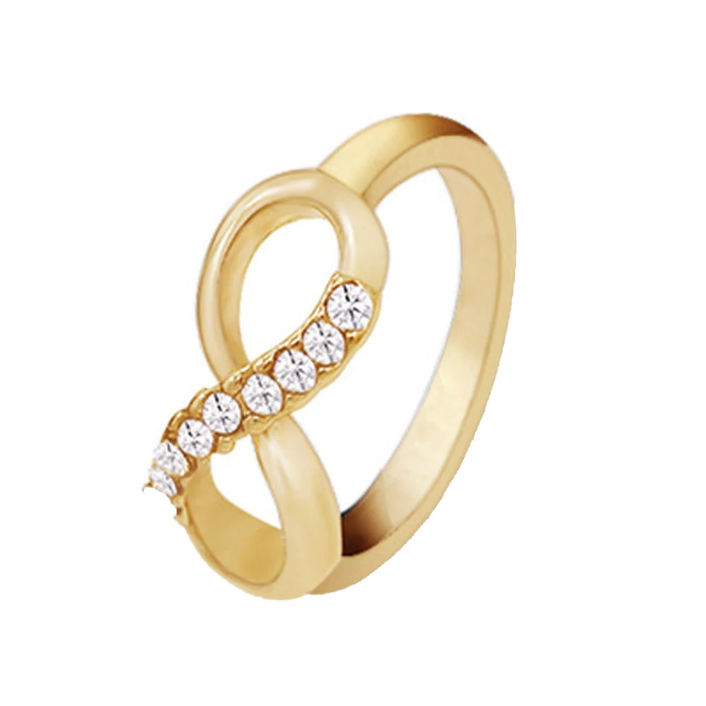 Корейской моды с цифрой 8 и надписью кольцо из сплава со стразами класса люкс