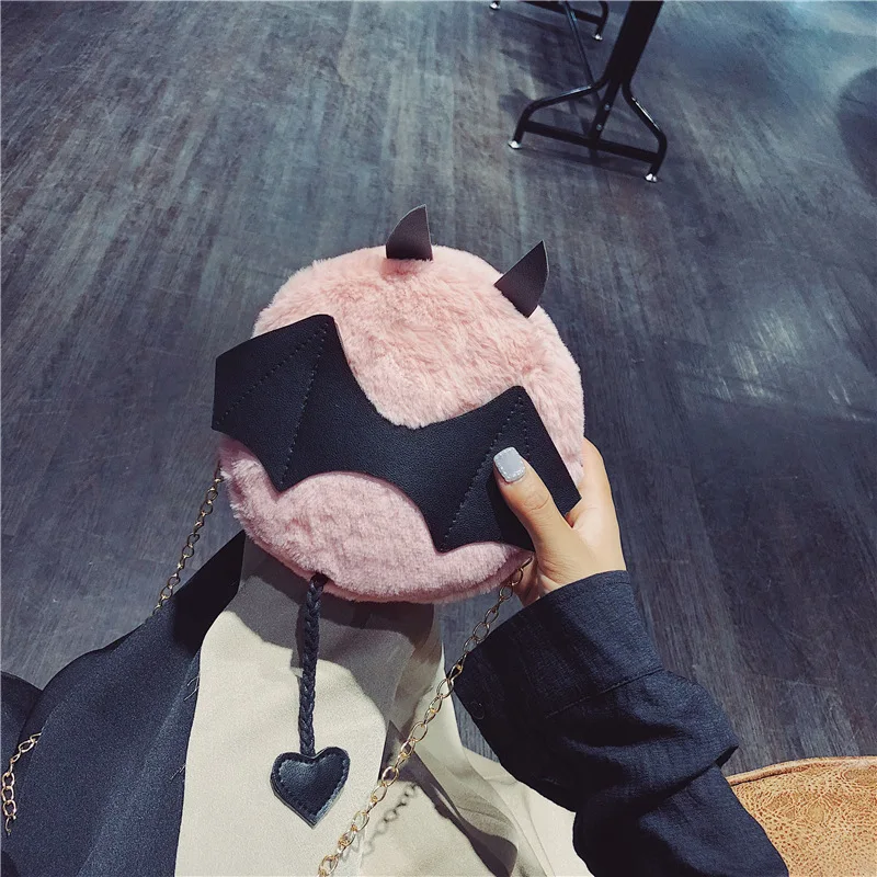 

Little Devil Plush Bag Women's 2018 Autumn And Winter New Style Fashion Cool Versatile Chain Shoulder Korean-style Cartoon Shoul
