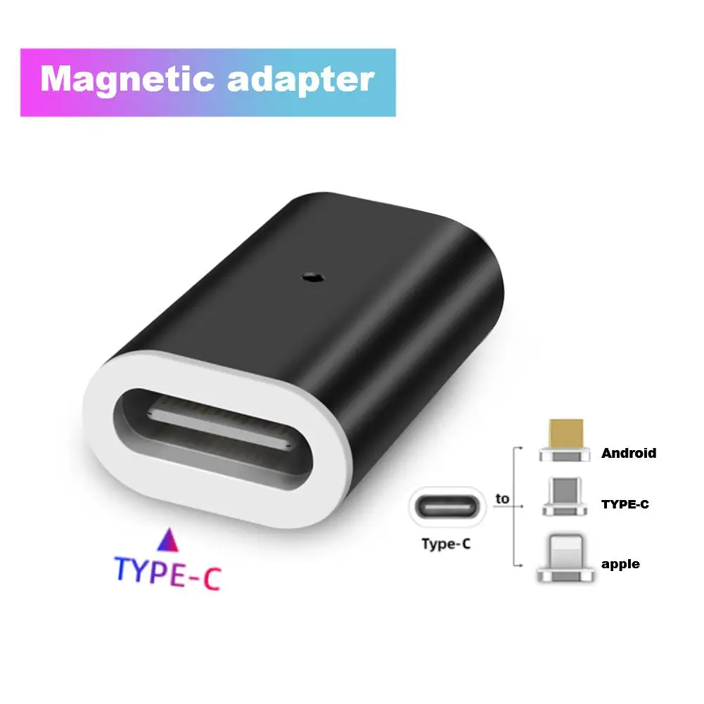 

Magnetic Adapter QC3.0 Fast Charge Magnetic Adapter For Android/IOS TYPE-C Head For IPhone X XS XR For IPad Air Converter