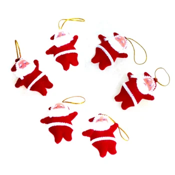 

12 Christmas Decoration Pendants Little Santa Claus Venue Props