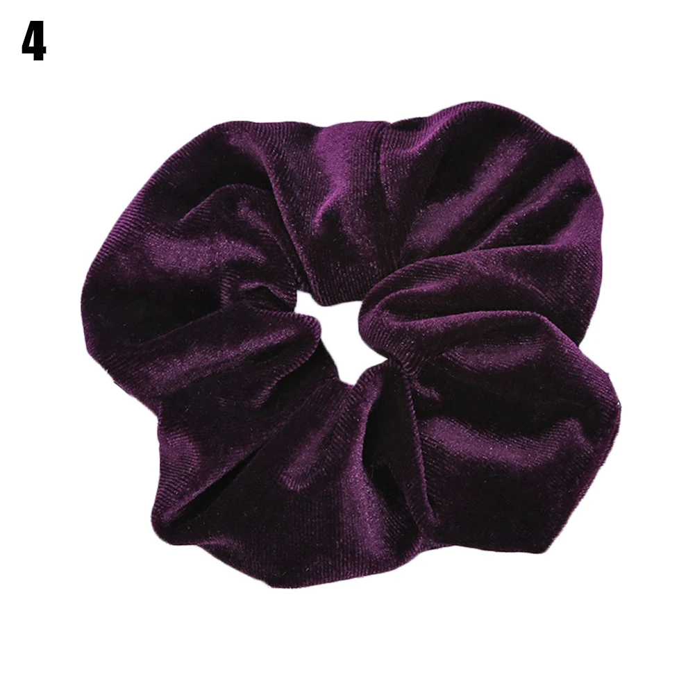 flower hair clips Soft Velvet Hair Scrunchies Elastic Hair Rope Ties Solid Color Ponytail Holder Women Headwear Red White Pink Hair Accessories silver hair clips Hair Accessories