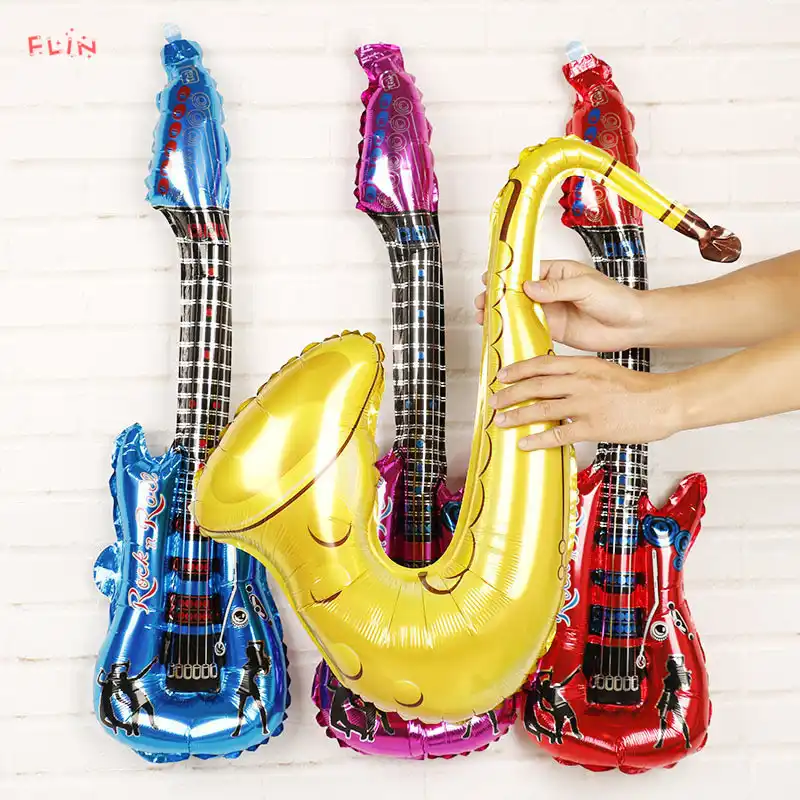 5pcs Guitar Balloon Saxophone Inflatable Air Balloons Kids Toys wedding