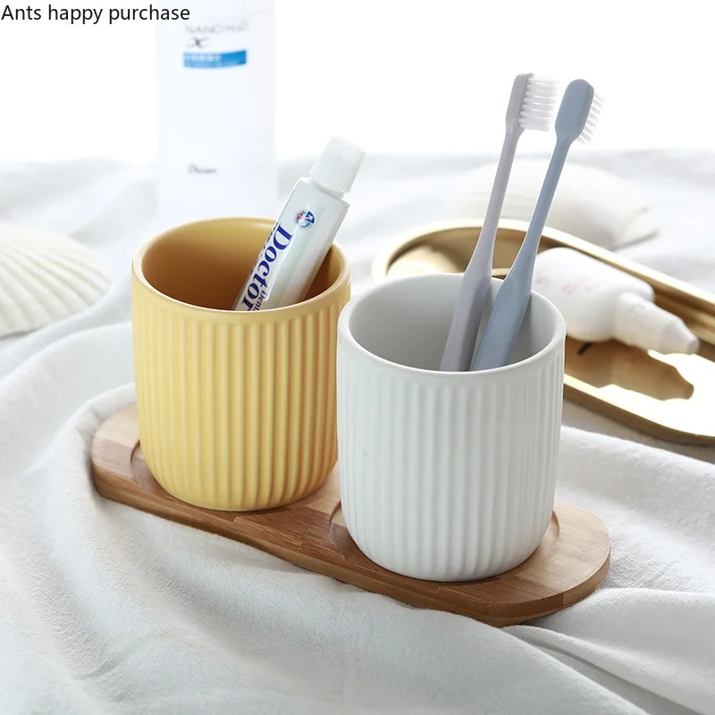 Скандинавская креативная керамика, пара чашек для рта, простая щетка для мытья зубов, пара зубных щеток, стакан для ванной комнаты, Товары для ванной комнаты