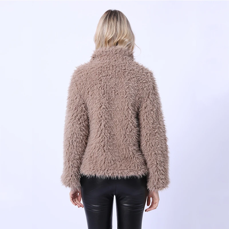 Fhilinucurly куртка из искусственного меха ягненка, пальто для женщин, отложным воротником, фоллиар, меховой жилет из искусственного меха для леди, пушистые куртки, верхняя одежда