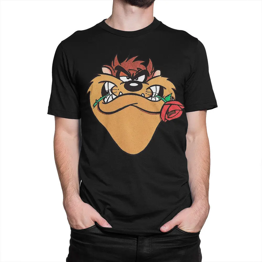 Таз с RoseT-shirt, Tasmanian Devil Looney ttes Shirt, все размеры s, футболка с рисунком, Мужская Унисекс Новая модная футболка, свободный размер