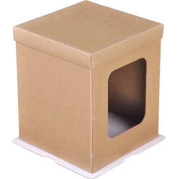 

3PCS Kraft Window Box Packing Gift Boxes with PVC Window for Candy/Cake/Soap/Cookie/Cupcake Display Box