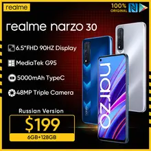realme Narzo 30 Russian version MediaTek G95 6.5" FHD 90Hz Display 48MP Camera 5000mAh 30W Type-C Realme UI 2.0 Android 11