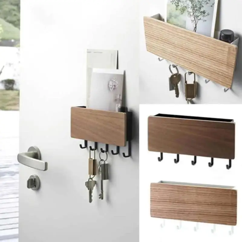 

Wooden Storage Box Decorative Wall Hanging Shelf Key Fine Workmanship No Burrs Decorate Board Fit Rack Sundries Organizer