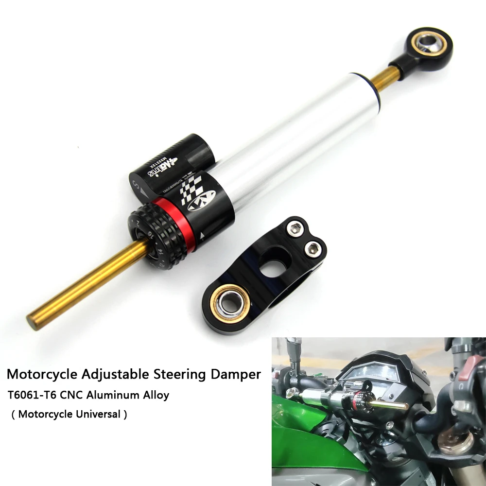 Universal Motorcycle Adjustable Steering Damper Stabilizer For Suzuki