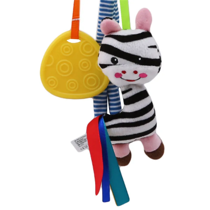 zebra Animal Handbell Newborn Toys Infant Development Toy Kids Baby Crib Hanging Stroller Rattle Teether Appease Music Toy - Цвет: zebra