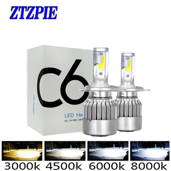 

ZTZPIE 3000k 4500K 6000K 8000K C6 H3 H7 H1 16000LM 9006 9005 H4 H11 Headlight Led Bulb Super Bright Turbo Car Fog Light 12V 72w