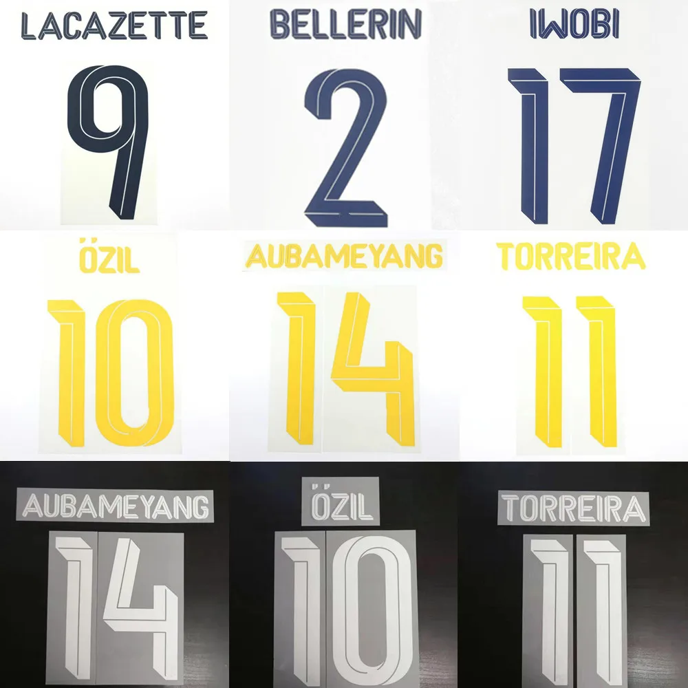 20 HENRY LACAZETTE OZIL TORREIRA aubareyang PEPE GUENDOUZI IWOBI TIERNEY проигрыватель Nameset горячая штамповка футбольная подкладка значки