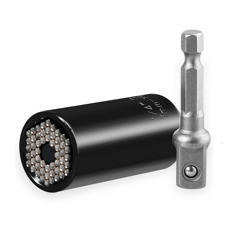 

SHGO HOT-Universal Torque Wrench Magic Spanner Grip Multi Function Universal Ratchet Socket 7-19Mm Power Drill Adapter Hand Tool