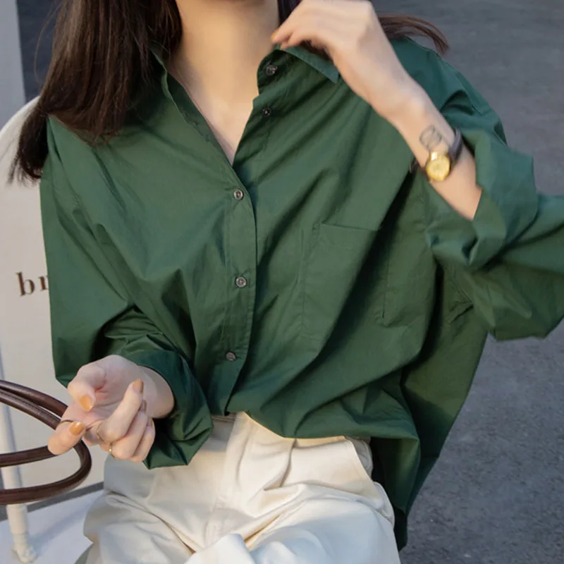 Shirt Women's Early Spring 2021 New Design Sense Of Long Sleeve Top Kong Style White | Женская одежда