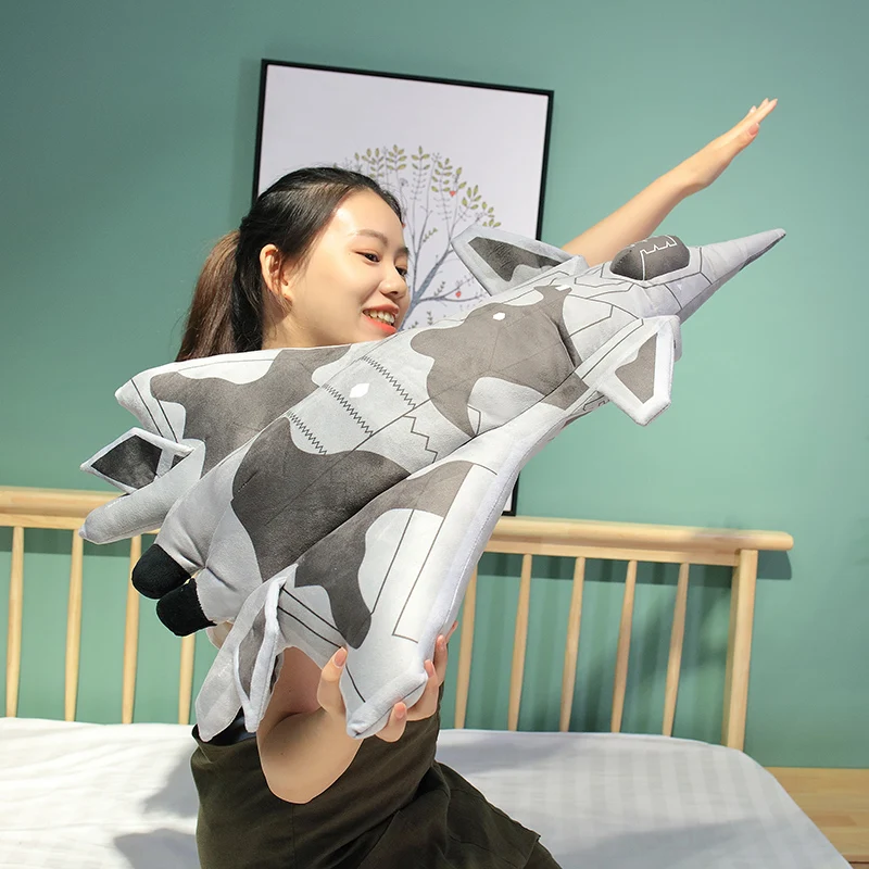 Simulation Funny 75CM Giant Plush Plane Toys Super Soft Stuffed Plane With Blanket Toys Children Plushie Peluche For Kids Gift