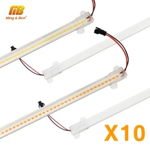 10 шт. светодиодный светильник 72 светодиодный s 220V светодиодный свет трубки прозрачный корпус молочно-белый корпус 30 см 50 см теплый холодный день белая кухня под шкаф