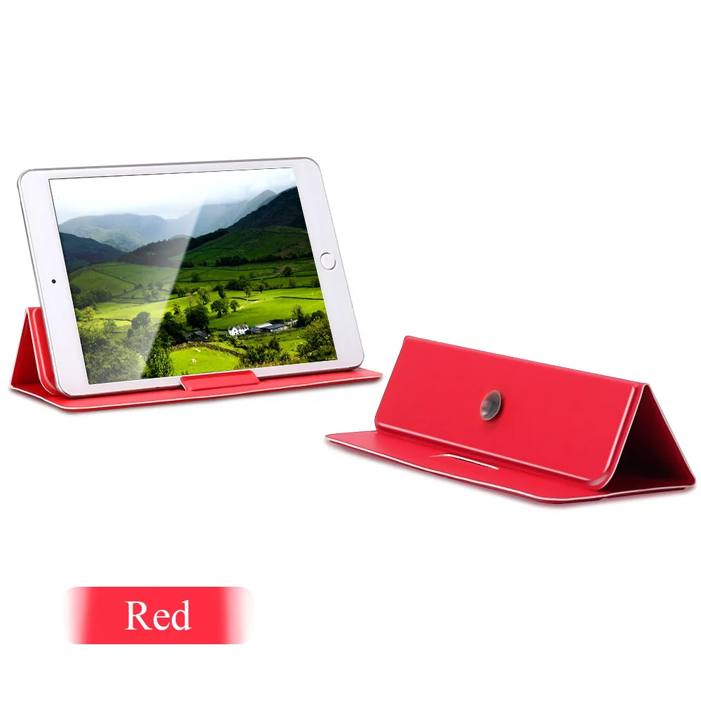 Регулируемая подставка для ноутбука Macbook, складной магнитный держатель для телефона из кожи ПУ портативный планшет Подставка для iPad Mini 5 4 3 2 1 - Цвет: Red