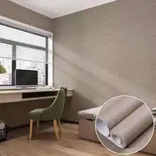 Vinyl Waterproof Contact Paper Linen Texture Self-adhesive Living Room Bedroom Wall Stickers Furniture Renovation