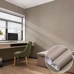 Vinyl Waterproof Contact Paper Linen Texture Self-adhesive Living Room Bedroom Wall Stickers Furniture Renovation