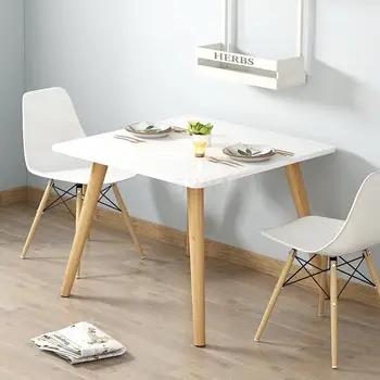 

Northern European Style Dining Table Small Family Modern Simple Square Dining Table And Chair Combination Dining Room Dining Tab