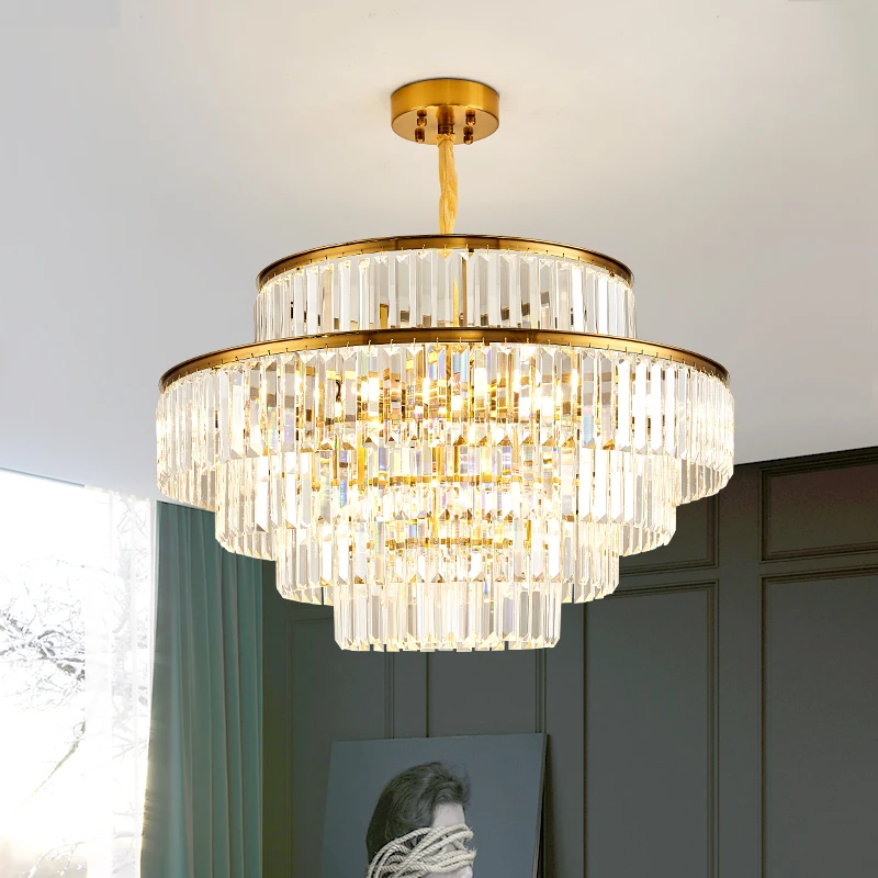 Modern Crystal High-end Light Luxury Round Villa Chandelier 3 Modern Crystal High-end Light Luxury Round Villa Chandelier 3
