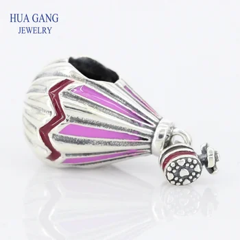 

New100% 925 Sterling Silver Fits Pandora Charms Bracelet Hot Air Balloon Charm 2019 Summer Bead Charm Fashion Jewelry