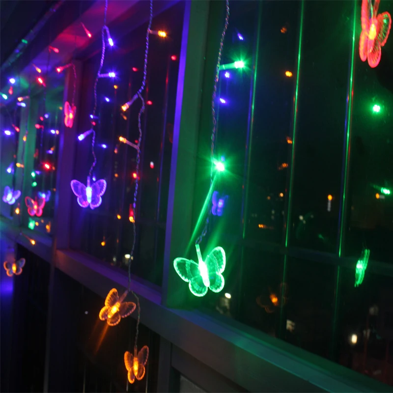 Christmas Lights Indoor Waterproof LED Curtain Lights Butterfly LED String lights Outdoor Christmas Party Home Decoration D35 Christmas Lights Indoor Waterproof LED Curtain Lights Butterfly LED String lights Outdoor Christmas Party Home Decoration D35