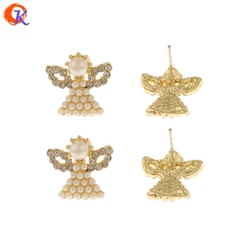 

Cordial Design 50Pcs 13*13MM Jewelry Accessories/Rhinestone Earrings Stud/Imitation Pearl/DIY Jewelry Making/Earring Findings