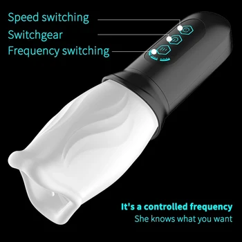 Male Blowjob Masturbator Cup Vagina For Husband Penis Vibrator Men Mushroom Head Trainer Sleeve Offers Deep-throat Experience 5