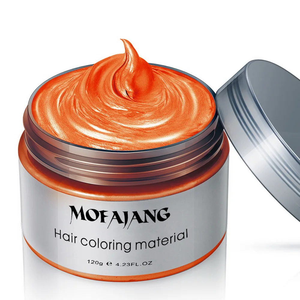 120g Hair Coloring Styling Products One-time Molding Paste 9 Colors Hair Dye Wax Hair Color Professional Hair Cream Women Men - Цвет: orange