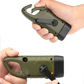 

Mini Emergency Hand Crank Generator Solar Flashlight Rechargeable LED Light Lamp Charging Powerful Torch For Safety Survival
