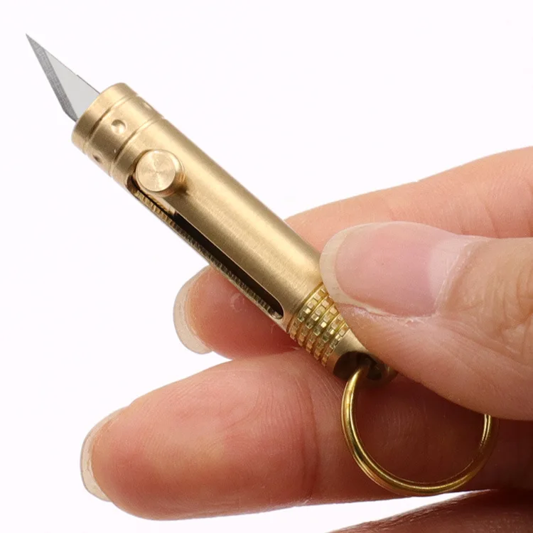 

Portable Mini Brass Rod Knife Screw Tools Outdoor Survival Sharp Hunting Hiking EDC Knife Open Box Cutter