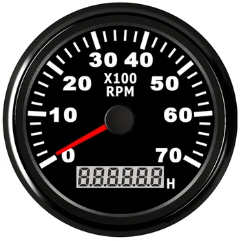 

Tachometer for Boat motor 7000 RPM 85 mm Round Hour meter Diesel Engine Gauge Generator RPM REV Count Red Back light 12V 24V
