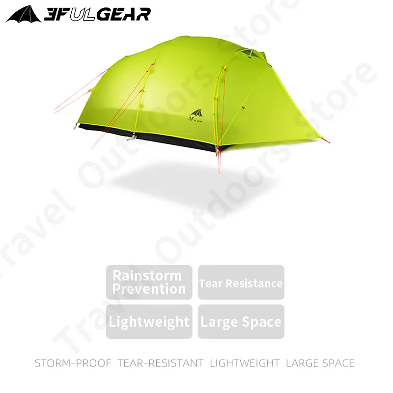 3F UL GEAR QingKong4 Ultralight 4Persons Camping Tent Self Supporting 3-4 Seasons Waterproof Outdoor 15D/210T Tent With Free Mat