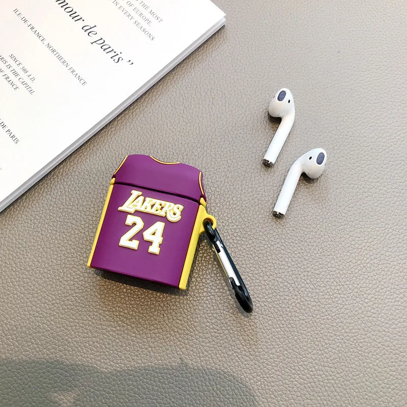 3D черные чехлы для наушников Mamba Lakers 24 Jersey Kobe Bryant Celtics 34 Paul Pierce для Apple Airpods 1/2 силиконовый чехол для наушников