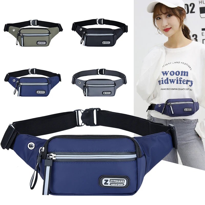 Women Nylon Waist Packs Fanny Pack Belt Sling Bags Laser Chest Phone Pouch Chest Bags