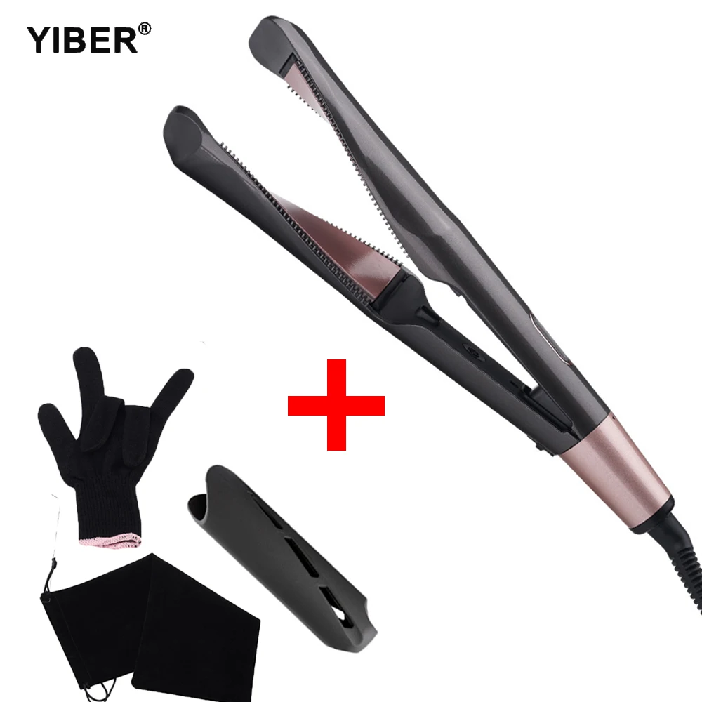 

2 In 1 Hair Straightener & Curler Ceramic Anti-scalding Spiral Heating Panel Modelling Tools Professional Hair Irons 110V-240V