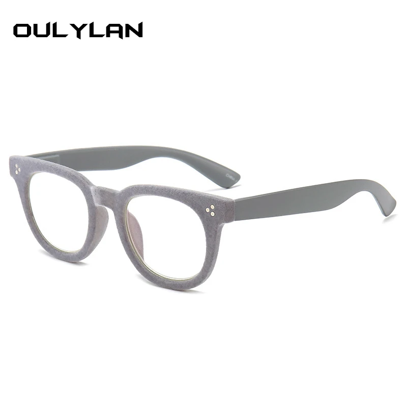 Oulylan анти синий светильник очки для чтения для женщин и мужчин ретро квадратные очки пресбиопии Флокирование рамки+ 1,0 1,5 2,0 2,5 3,0 3,5 4,0