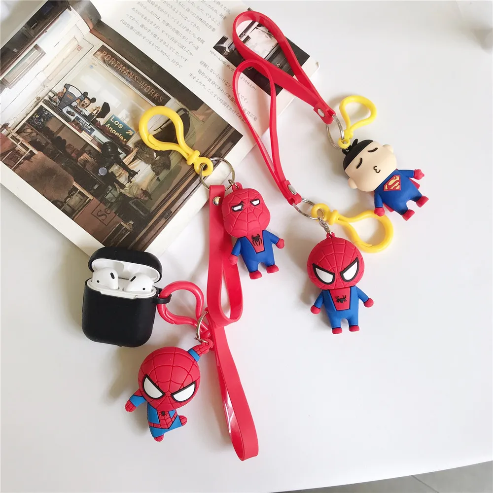 Мультяшная кукла «мстители» шнурок для ключей Брелоки силиконовые Marvel super hero DIY декоративные подвески для ключей чехол для наушников