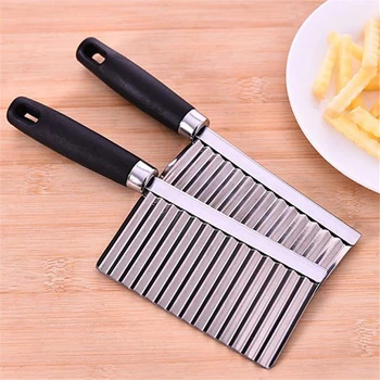 

12 pcs Potato Wavy Edged Knife Stainless Steel Kitchen Gadget Potaton Cutters Vegetable Fruit Cutting Peeler Cooking Tool