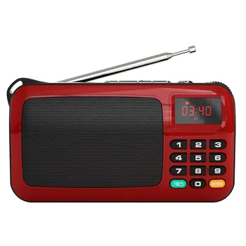 

Portable Mini FM Radio Telescopic Antenna Radio Loudspeaker Digital Display MP3 Music Player Insert Card Speaker USB Music Radio