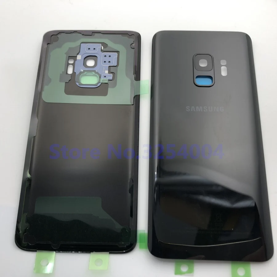 Чехол на заднюю батарейку S9 для samsung Galaxy S9 Plus G960F G965F Задняя стеклянная крышка корпуса+ клей+ рамка для объектива камеры