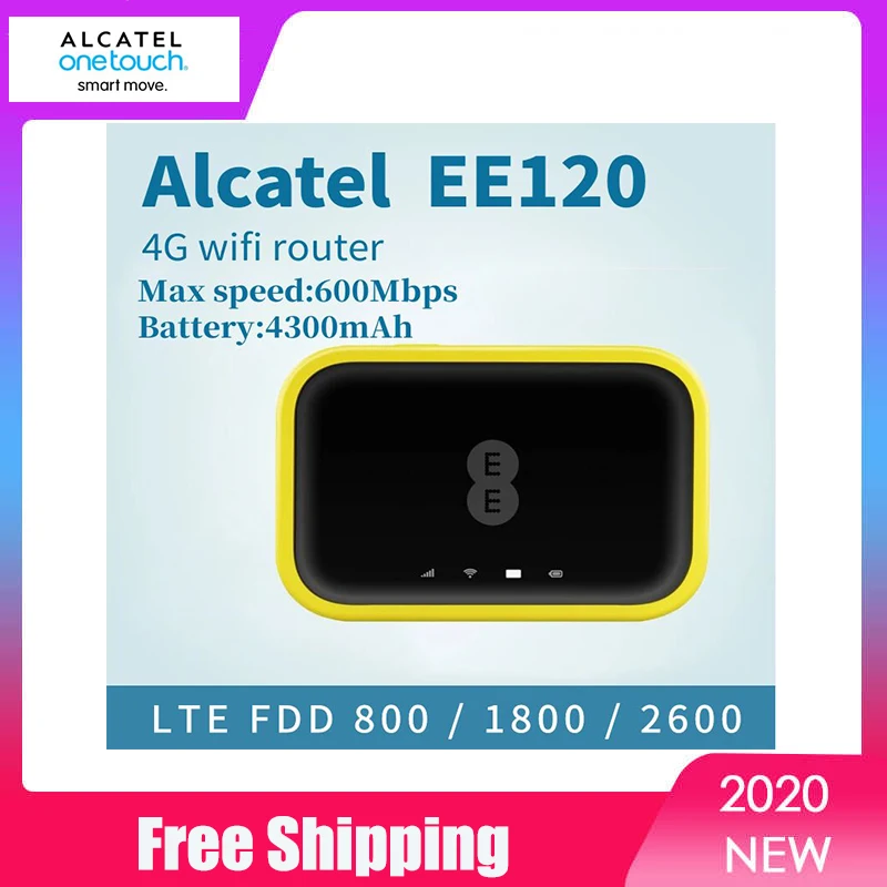 

New Unlocked Alcatel EE120 Cat12 600Mbps Portable 4300mAh Battery 4G LTE Mobile WiFi Hotspot Modem