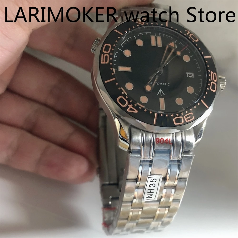 

Pink 41mm Automatic Waterproof Men's Watch Miyota 8215 NH35 Movement Date Indicator Sapphire Glass Luminous Ceramic Bezel Bliger