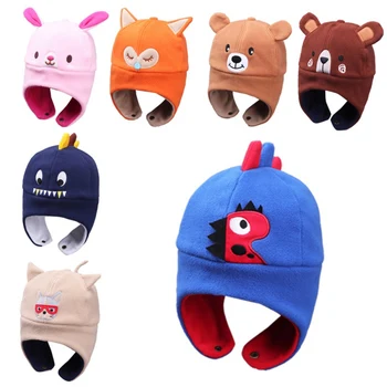 

Baby Hats Cotton Winter Baby Hat with Ear Cartoon Hats Children Kids Baby Bonnet Caps Enfant Hat For Children