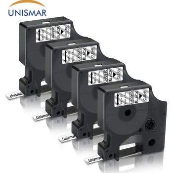 

Unismar 4PCS Printer Ribbon 40910 for DYMO D1 Label Tapes Black on Clear 9mm Compatible for Dymo label manager LM 160 280 Print