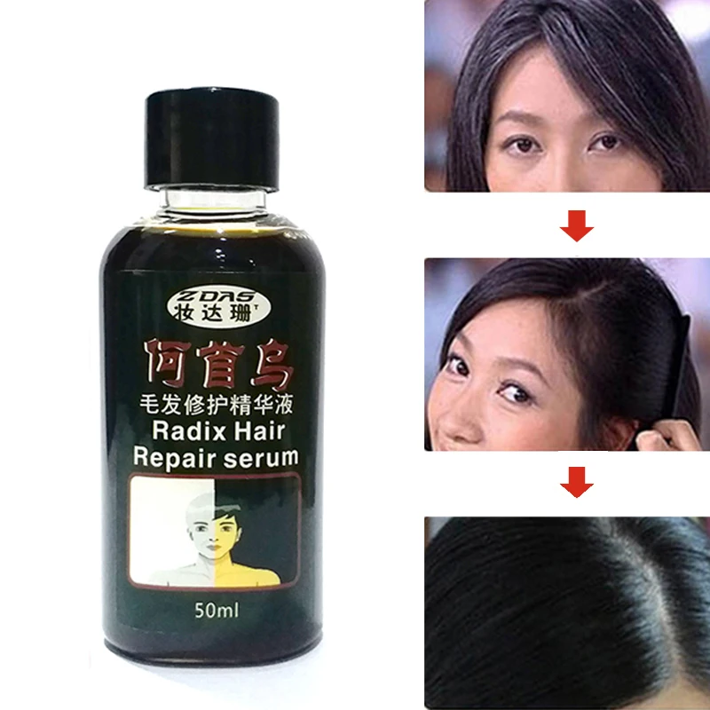 natural organic effective Chinese herbal medicine gray hair treatment for white hair therapy no side effect 50ml