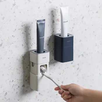 

Toothpaste Squeezers Automatic Toothpaste Dispenser Tooth Dust-proof Toothbrush Holder Wall Mount Stand Bathroom Accessories Set