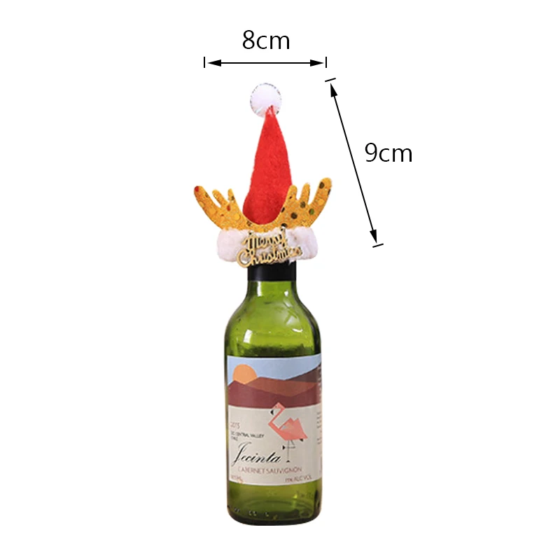 Год Рождество крышка бутылки вина колокольчик Санта Клаус кукла Декор на Рождество ужин вечеринка снеговик олень крышка бутылки декор кухни - Цвет: E 9x8cm